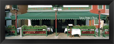 Framed Facade of a restaurant, Burano, Venice, Veneto, Italy Print