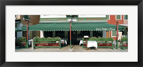 Framed Facade of a restaurant, Burano, Venice, Veneto, Italy Print