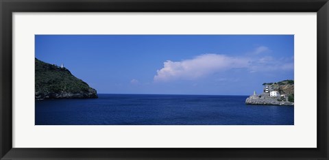 Framed Island in the sea, Majorca, Spain Print