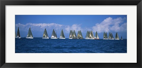 Framed Farr 40&#39;s race during Key West Race Week, Key West Florida, 2000 Print