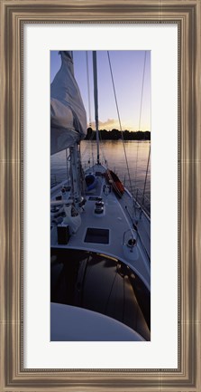 Framed Sailboat in the sea, Kingdom of Tonga,Vava&#39;u Group of Islands, South Pacific (vertical) Print