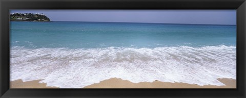 Framed Surf on the beach, Antigua, Antigua and Barbuda Print