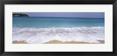 Framed Surf on the beach, Antigua, Antigua and Barbuda Print