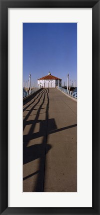 Framed Hut on a pier, Manhattan Beach Pier, Manhattan Beach, Los Angeles County, California (vertical) Print