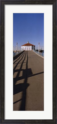 Framed Hut on a pier, Manhattan Beach Pier, Manhattan Beach, Los Angeles County, California (vertical) Print