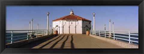 Framed Building on a pier, Manhattan Beach Pier, Manhattan Beach, Los Angeles County, California, USA Print