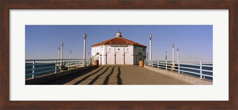 Framed Building on a pier, Manhattan Beach Pier, Manhattan Beach, Los Angeles County, California, USA Print