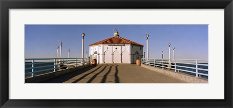 Framed Building on a pier, Manhattan Beach Pier, Manhattan Beach, Los Angeles County, California, USA Print