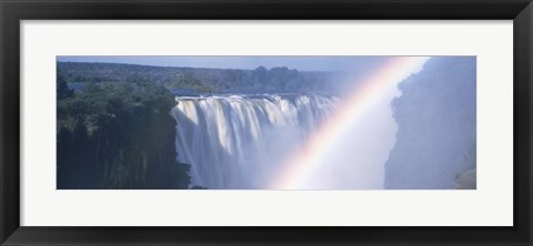 Framed Rainbow over a waterfall, Victoria Falls, Zambezi River, Zimbabwe Print