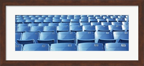 Framed Empty blue seats in a stadium, Soldier Field, Chicago, Illinois, USA Print