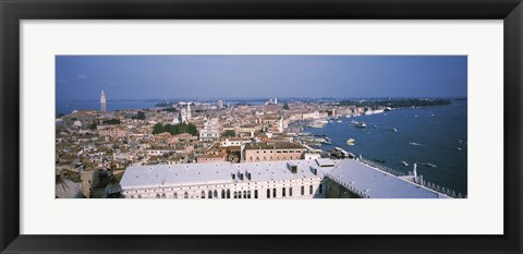 Framed High angle view of a city, Grand Canal, St. Mark&#39;s Campanile, Doges Palace, Venice, Veneto, Italy Print