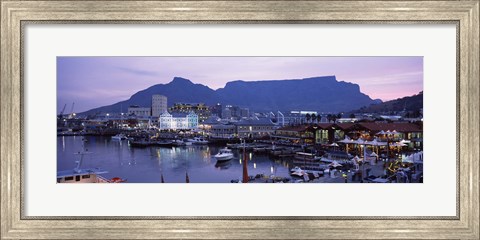 Framed Boats at a harbor, Victoria And Alfred Waterfront, Table Mountain, Cape Town, Western Cape Province, South Africa Print