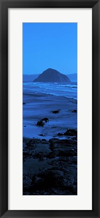 Framed Rock formations on the beach, Morro Rock, Morro Bay, California, USA Print