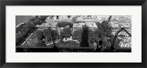 Framed High angle view of a city, Eiffel Tower, Paris, Ile-de-France, France Print