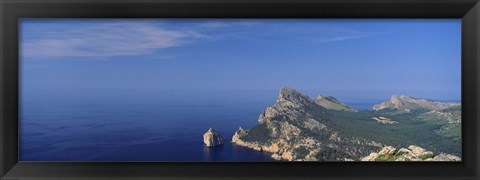 Framed High angle view of an island in the sea, Cap De Formentor, Majorca, Balearic Islands, Spain Print