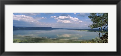 Framed Reflection of clouds in water, Lake Nakuru, Lake Nakuru National Park, Great Rift Valley, Kenya Print