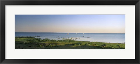 Framed Panoramic view of a lake, Lake Victoria, Great Rift Valley, Kenya Print