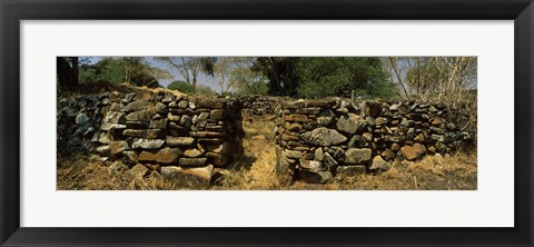 Framed Ruins of a stone wall, Thimlich Ohinga, Lake Victoria, Great Rift Valley, Kenya Print