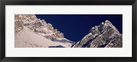 Framed Mountain covered with snow, Dolomites, Cadore, Province of Belluno, Veneto, Italy Print