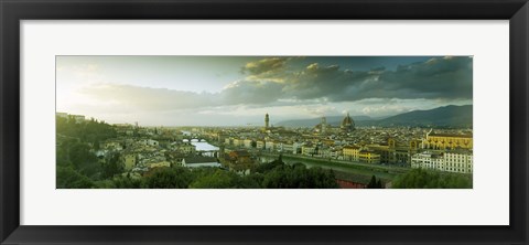 Framed High angle view of a city from Piazzale Michelangelo, Florence, Tuscany, Italy Print