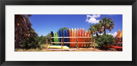 Framed Kayaks, Gulf Of Mexico, Florida, USA Print