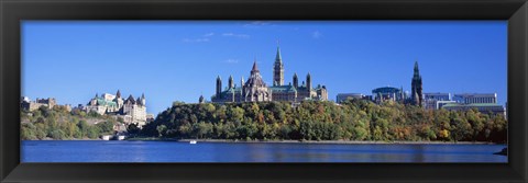 Framed Government building on a hill, Parliament Building, Parliament Hill, Ottawa, Ontario, Canada Print