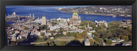 Framed High angle view of buildings in a city, Quebec City, Quebec, Canada Print