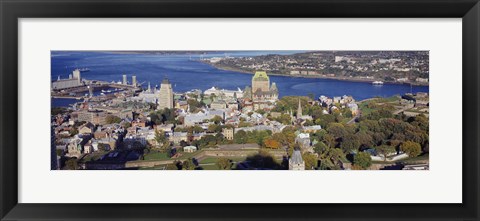 Framed High angle view of buildings in a city, Quebec City, Quebec, Canada Print