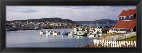 Framed Boats in a harbor, Bonavista Harbour, Newfoundland, Newfoundland And Labrador, Canada Print