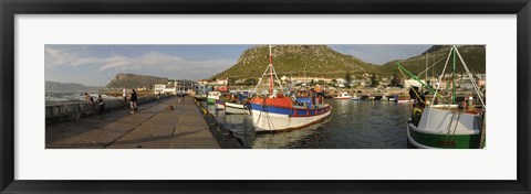 Framed Fishing boats at a harbor, Kalk Bay, False Bay, Cape Town, Western Cape Province, South Africa Print