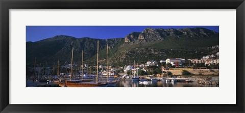 Framed Boats at a marina, Kas, Antalya Province, Turkey Print