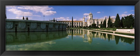 Framed Gardens Infront of Mosteiro Dos Jeronimos, Lisbon, Portugal Print