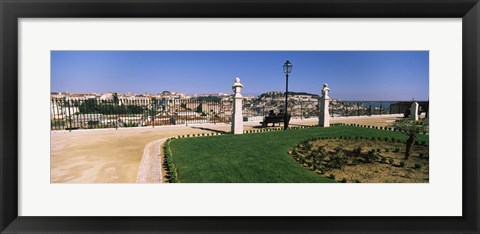 Framed Formal garden in a city, Alfama, Lisbon, Portugal Print