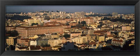 Framed Alfama skyline, Lisbon, Portugal Print