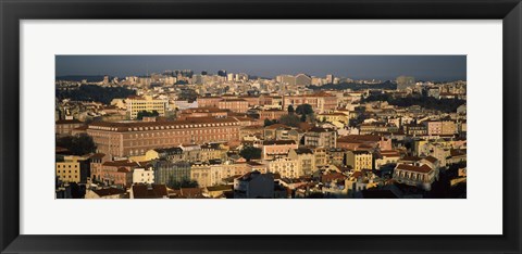 Framed Alfama skyline, Lisbon, Portugal Print