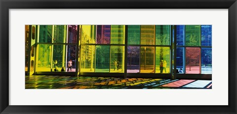 Framed Multi-colored glass in a convention center, Palais De Congres De Montreal, Montreal, Quebec, Canada Print