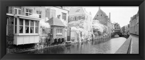 Framed Houses along a channel, Bruges, West Flanders, Belgium Print