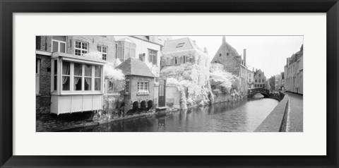 Framed Houses along a channel, Bruges, West Flanders, Belgium Print