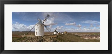 Framed Traditional windmill on a hill, Consuegra, Toledo, Castilla La Mancha, Toledo province, Spain Print