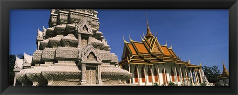 Framed Pagoda near a palace, Silver Pagoda, Royal Palace, Phnom Penh, Cambodia Print