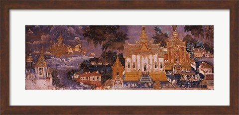 Framed Ramayana murals in a palace, Royal Palace, Phnom Penh, Cambodia Print