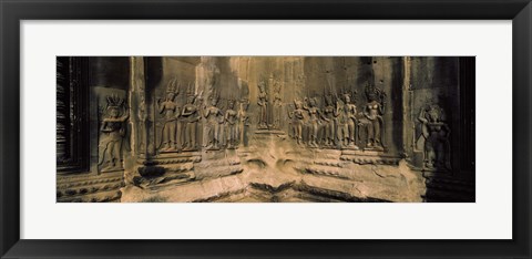 Framed Carvings  in a temple, Angkor Wat, Cambodia Print