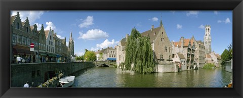 Framed Rozenhoedkaai, Bruges, West Flanders, Belgium Print