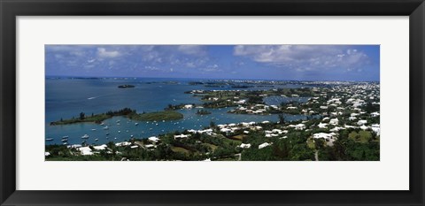 Framed Buildings along a coastline, Bermuda Print