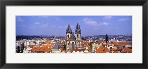 Framed Church in a city, Tyn Church, Prague Old Town Square, Prague, Czech Republic Print