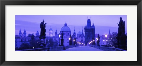 Framed Statues along a bridge, Charles Bridge, Prague, Czech Republic Print