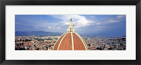 Framed High section view of a church, Duomo Santa Maria Del Fiore, Florence, Tuscany, Italy Print