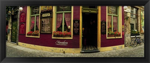 Framed Facade of a restaurant, Patershol, Ghent, East Flanders, Flemish Region, Belgium Print