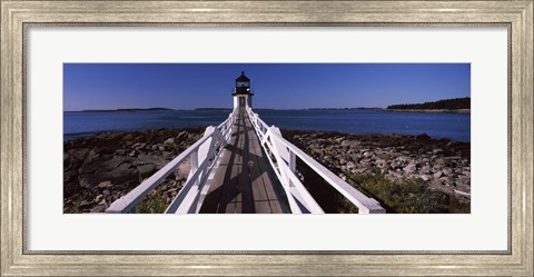 Framed Lighthouse on the coast, Marshall Point Lighthouse, built 1832, rebuilt 1858, Port Clyde, Maine, USA Print