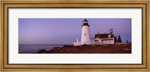Framed Lighthouse on the coast, Pemaquid Point Lighthouse built 1827, Bristol, Lincoln County, Maine Print